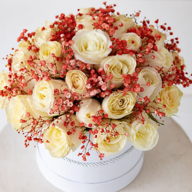 A touch of red hatbox