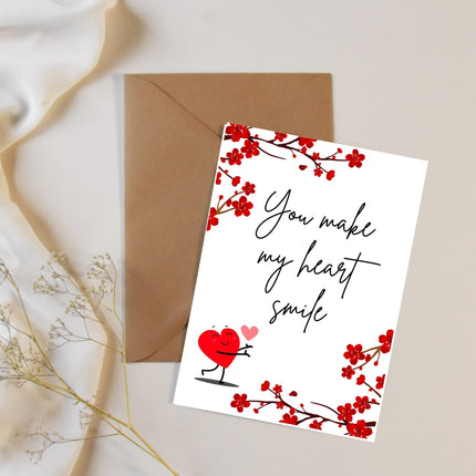 You make my heart smile card