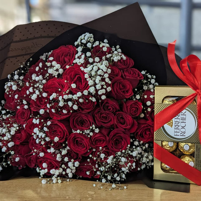Linda Bouquet with Chocolate Box