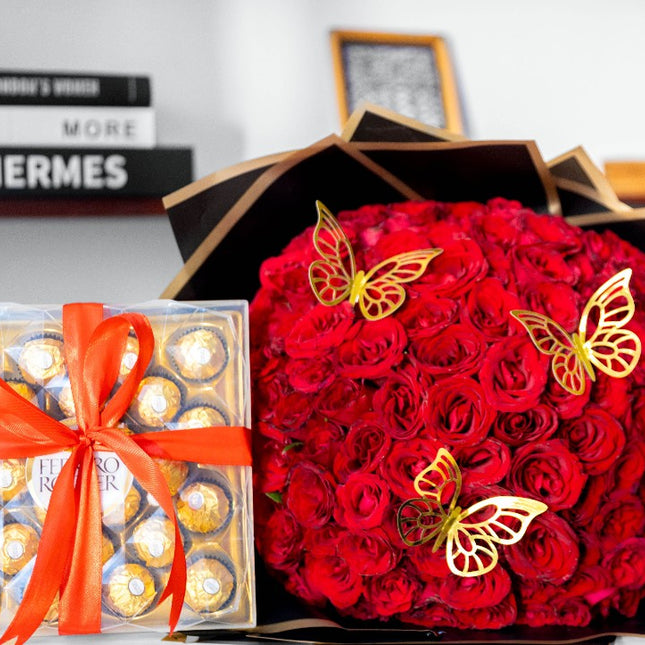 Queen Bouquet with Chocolate Box
