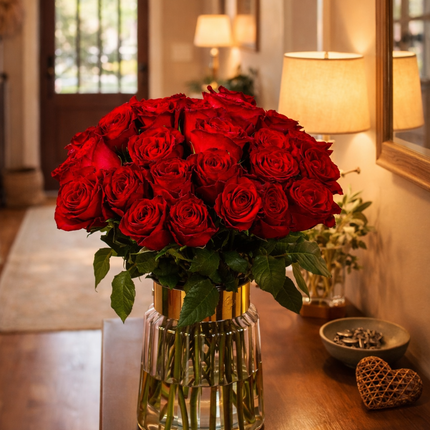Scarlet Red Vase Bouquet