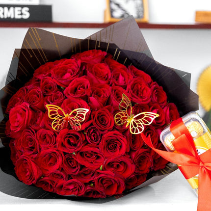 Malkia Bouquet with Chocolate Box